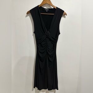 LE CHATEAU Vintage Sleek Black Y2K Gothic Mini Dress Size M